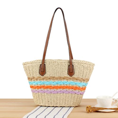 Large capacity shoulder paper rope woven bag new beach bag casual simple bag