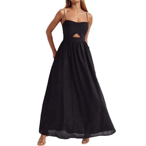 Women's Sexy High Waist French style dress Elegant Hollow Split Dress