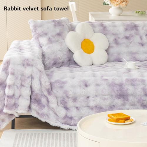 Thickened Rabbit Hair Plush Sofa Cover Autumn/winter Anti-cat Scratch Sofa Cover