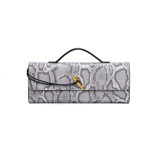 New Women's Bag Snake Pattern High-end Handheld Evening Bag Lightweight Baguette Bag