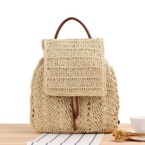 Fashion crochet woven bag shoulder bag straw bag beach bag Paper Rope Concise Backpack