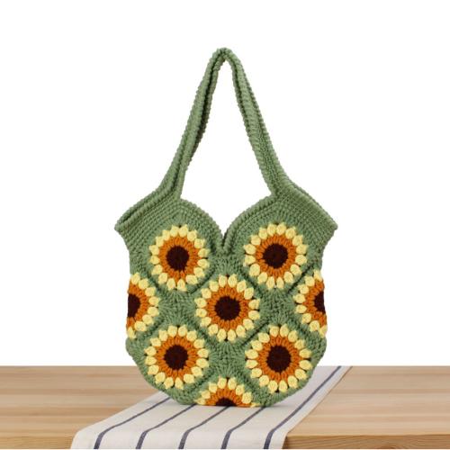 Wool crochet cute single hand bag sunflower hand-woven sunflower bag