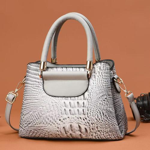 PU Leather hard-surface Handbag large capacity & attached with hanging strap PC