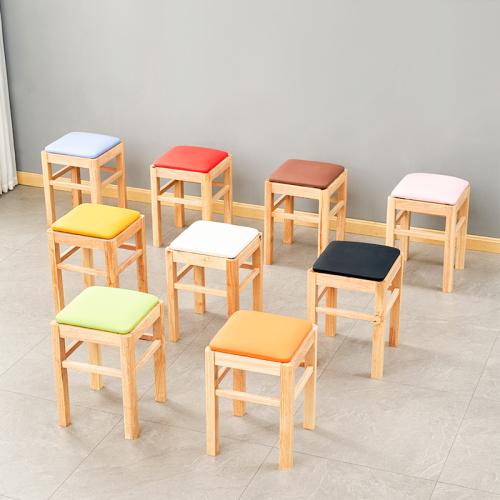 Microfiber Leather & Sponge & Solid Wood Stool durable & hardwearing Solid PC