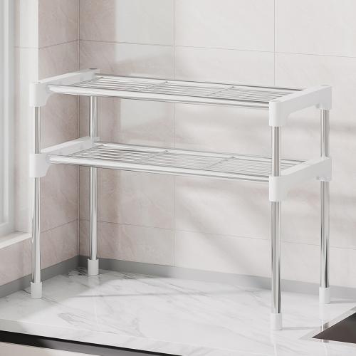 Bathroom punch-free desktop double-layer storage rack kitchen seasoning storage oven rack