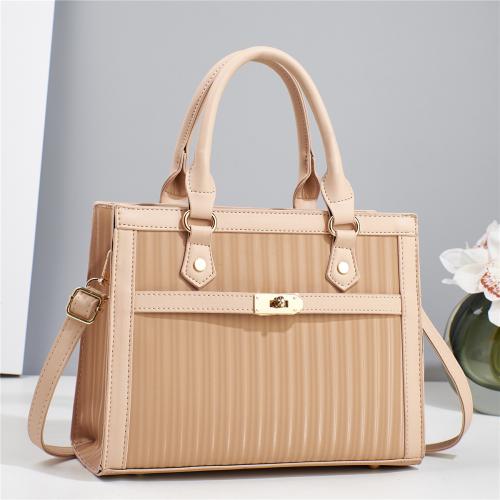 New Leather Plaid Candy Color Large Capacity Handbag