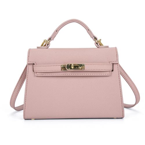 Fashionable Small Lock Buckle Handbag Women's PU Leather Bag Classic Matching