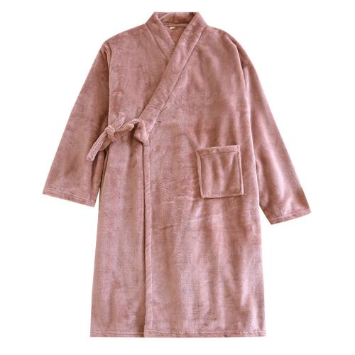 Couple's flannel nightgown autumn and winter warm chest pad long sleeve warm robe