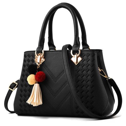 New Solid Color Embroidery Classic Simple Retro Large Capacity Women's Handbag