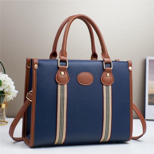 PU Leather hard-surface & Concise Handbag attached with hanging strap Solid PC