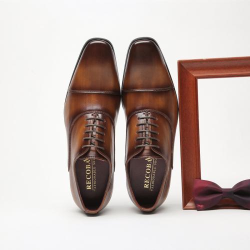 Rubber & Leather Men Dress Shoes Pair