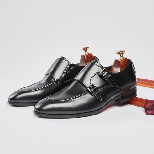 Split Leather & PU Leather Men Dress Shoes Pair