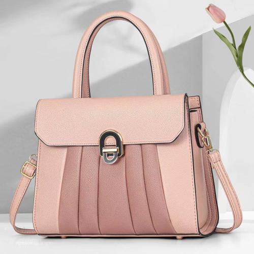 PU Leather hard-surface & Easy Matching Handbag attached with hanging strap Lichee Grain PC