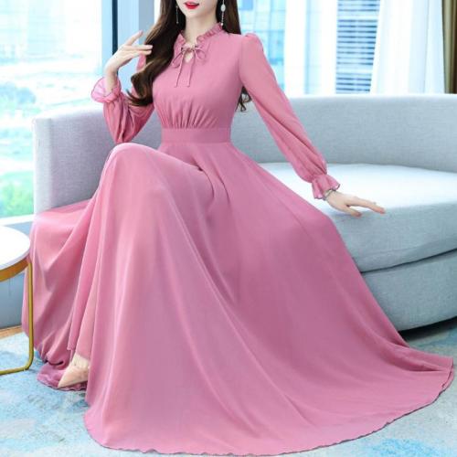 Middle East Dress Spring and Summer Waist Slimming Elegant Chiffon Dress