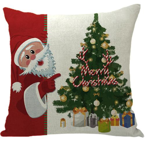 New Christmas Pillow Case Santa Claus Christmas Tree Printed Cushion Cover