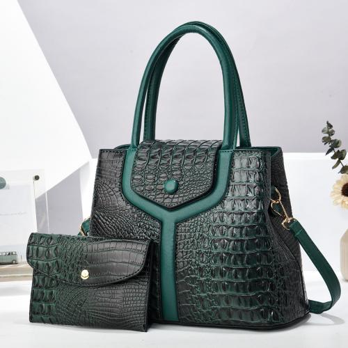 PU Leather Easy Matching Bag Suit large capacity & two piece crocodile grain Set