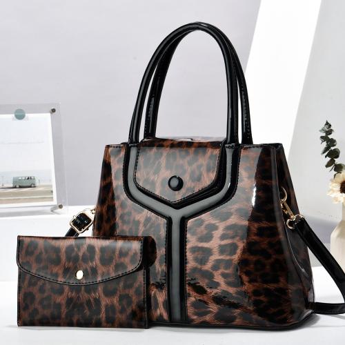 PU Leather Easy Matching Bag Suit large capacity & two piece leopard Set