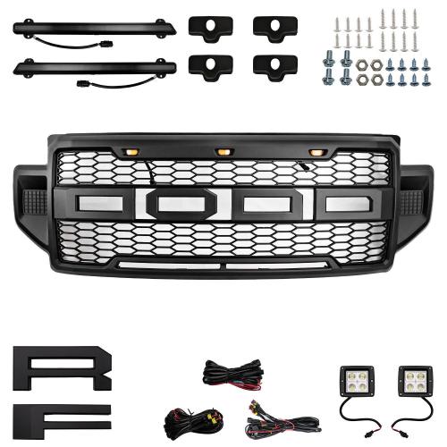 Front Grille w/Light Fits 2020 2021 2022 Ford F-250 F-350 F-450 Super Duty Grill