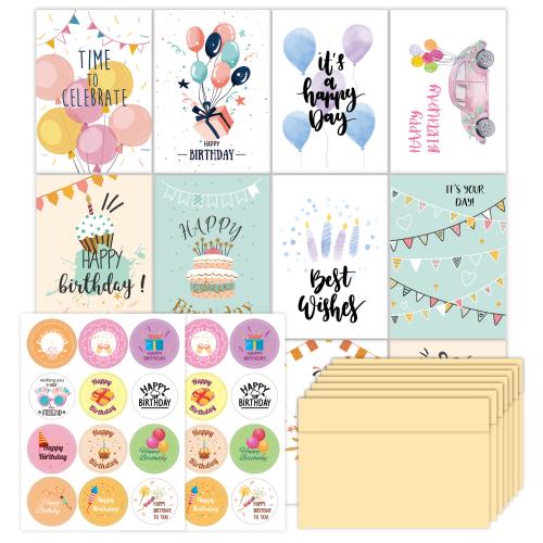 Pressure-Sensitive Adhesive & Paper 3D Manual Greeting Cards twenty four piece mixed pattern Set