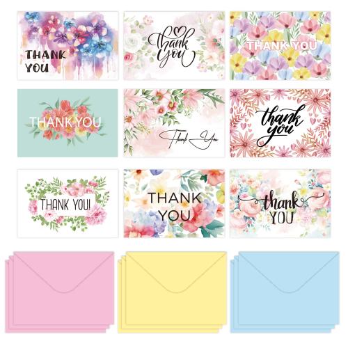 THANK YOU card set folded in with envelope  message Greeting Cards