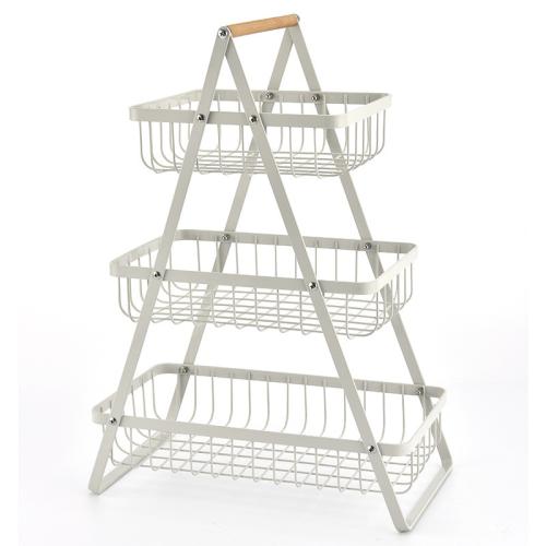 Detachable Wooden Three-layer Fruit Basket Kitchen Snack Storage Rack Organizer