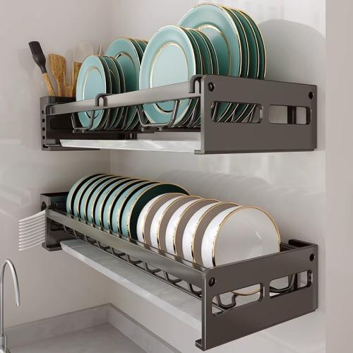 Kitchen Multifunctional Dish Rack Punch-Free Wall-Hanging Storage Rack