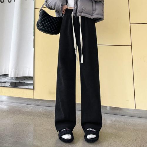 Knitted Chenille Wide-leg Pants Women's 2024 New Spring and Autumn Narrow Straight Tall Casual Sports Pants