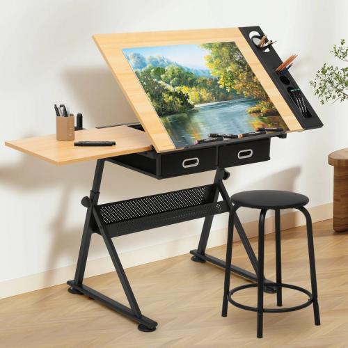 Liftable drawing table painting art designer desk workbench easel table