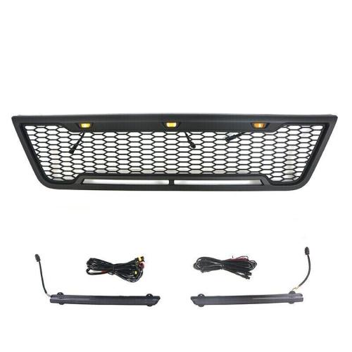 Front Grille For FORD E150 E250 E350 E450 VAN 2003-2007 Black W/Light Bar