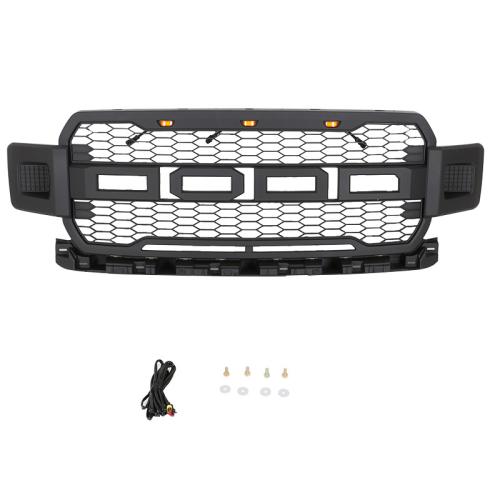 For 2018 2019 2020 Ford F150 Grill Raptor Style Front Bumper Grille Mesh w/LEDs