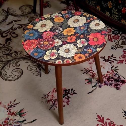 Side Table Coffee Table Sofa Side Cabinet Nordic Pattern Bedroom Small Round Table