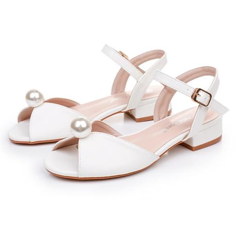 Gummi & PU Leder Frauen Sandalen, Weiß,  Paar