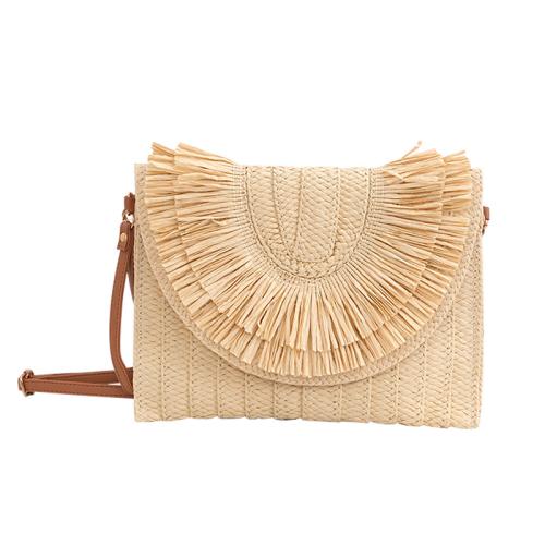 Straw & PU Leather Easy Matching Clutch Bag PC