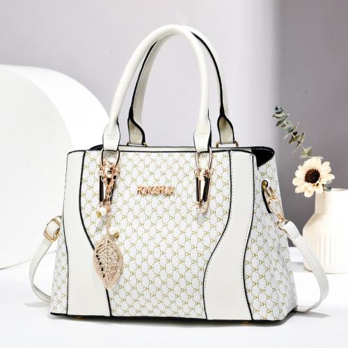 PU Leather Handbag with hanging ornament & durable & attached with hanging strap PC