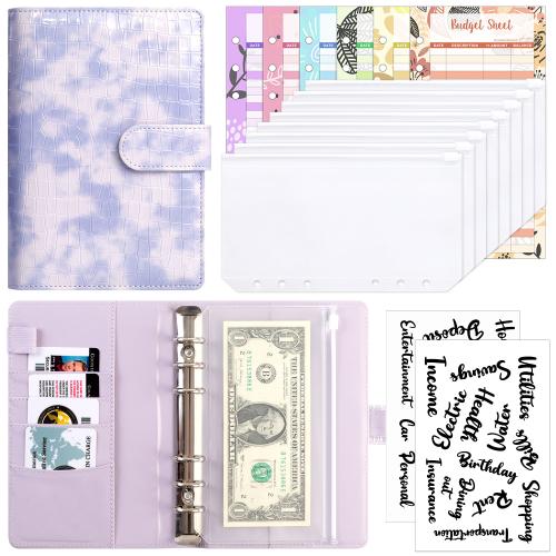 A6 Loose-leaf Budget Book Color Chart Crocodile Pattern Notebook PU Book