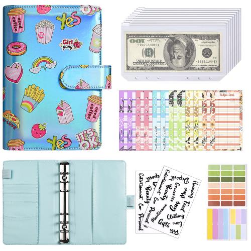 Cartoon A6 color chart loose-leaf notebook creative cash budget planner book