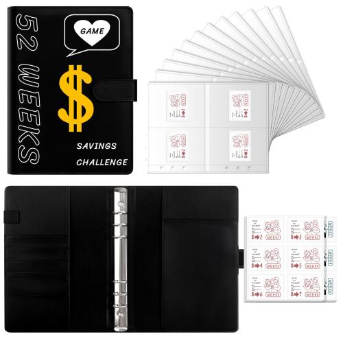 52 Week Money Saving Challenge Cash Envelope Savings Book Flexible Clip Office Note Book