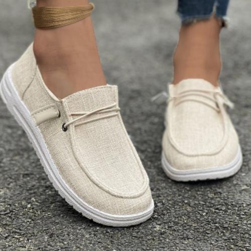 PU Leather Women Lazy Shoes hardwearing Solid Pair