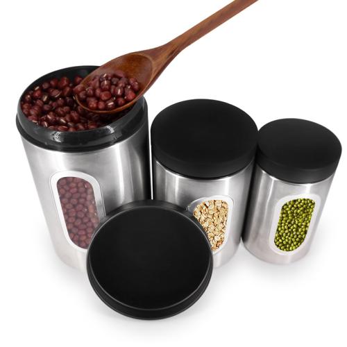 Stainless Steel Storage Jar Kitchen Sealed Jar  Tea Candy Jar Sealed Box