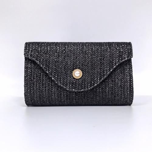 New Pearl Embellished Straw Bag Women's Summer Crossover Bag