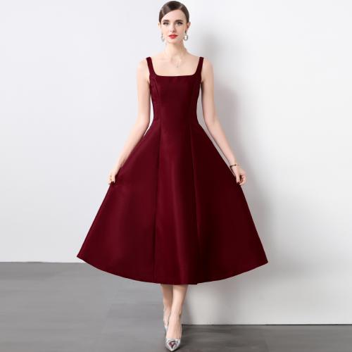 Satin New High-end Engagement Dress Red Sling French Style Dress