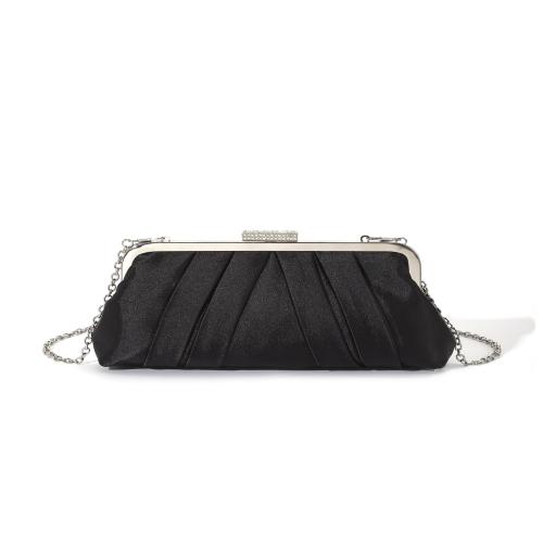 Solid Color Simple Pleated Satin Satin Clutch Bag