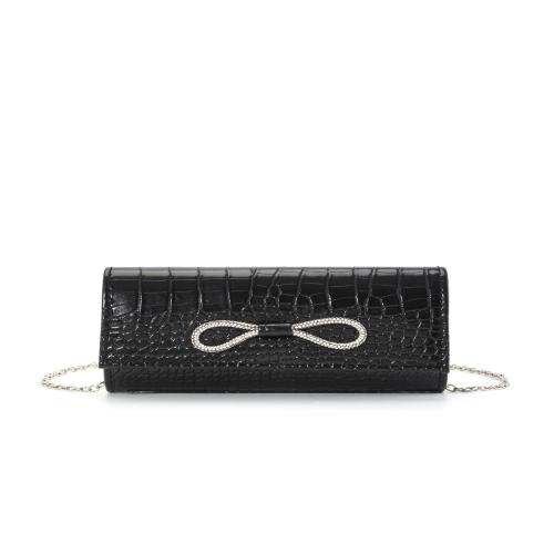 Trendy Crocodile Pattern PU Leather Bow Clutch Clutch Bag