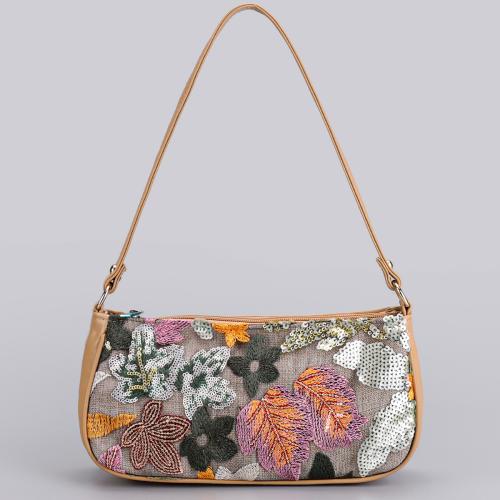 Sequin Embroidered Flower Shoulder Bag  New Underarm Bag