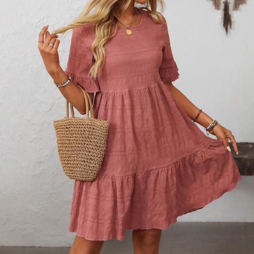 Spring and Summer New  Women's Loose Casual Short-sleeved Elegant dress