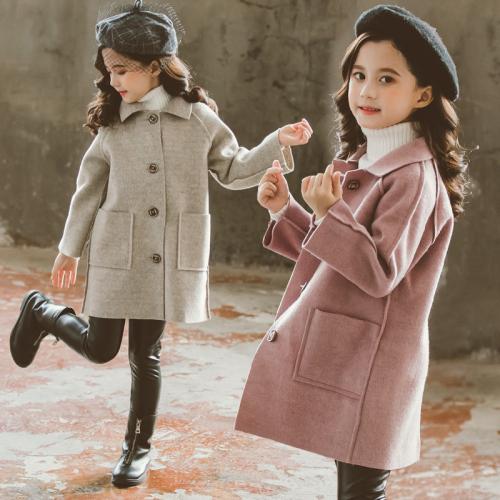 Woollen Cloth & Cotton Girl Coat PC