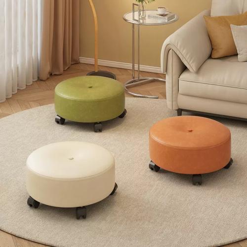 Small Stool Household Shoe Changing Stool with Universal Wheel