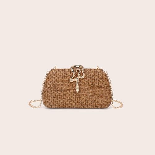 Straw Easy Matching & Weave Clutch Bag with chain PC