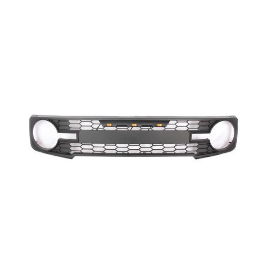 For 2021 2023 Ford Bronco Matt Black Grille Mesh Raptr Style Lights Amber