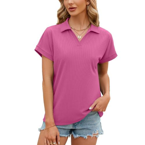 Polyester Soft Women Short Sleeve T-Shirts & sweat absorption & breathable Solid PC